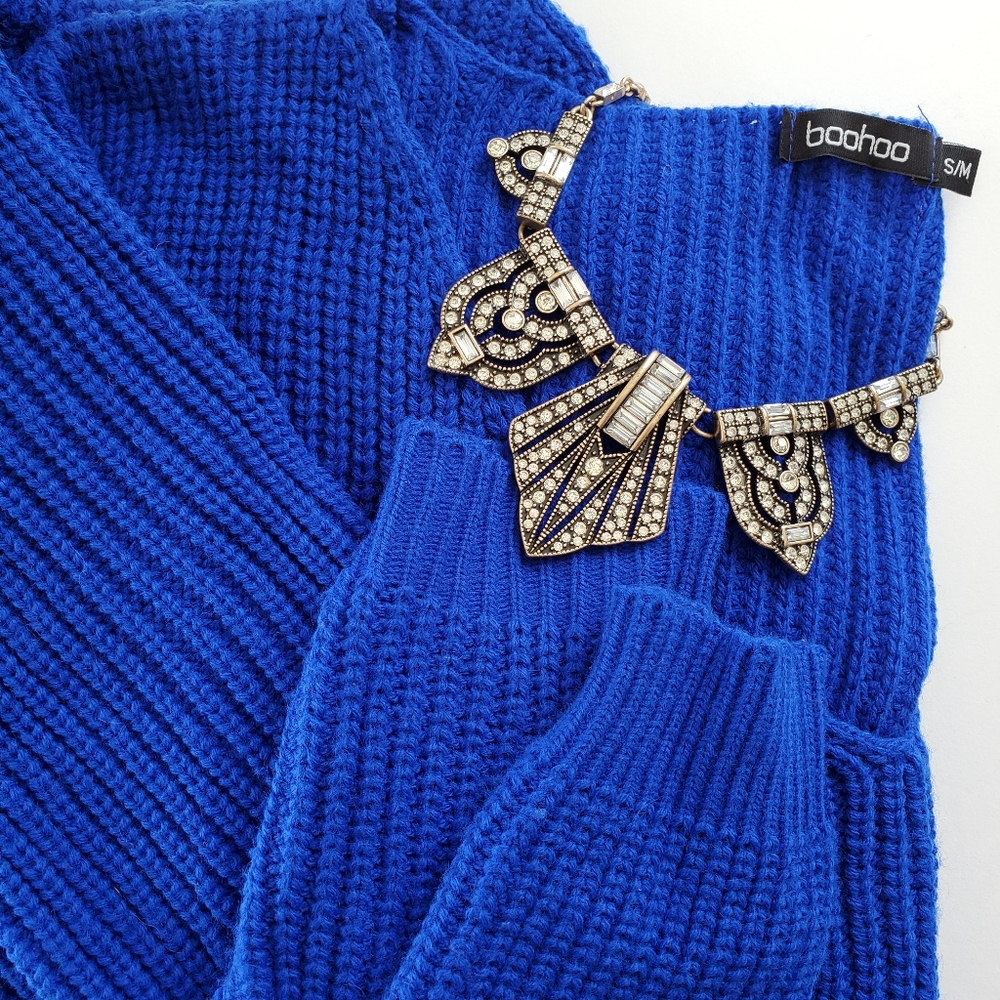 Boohoo Royal Blue OVERSIZED Sweater
